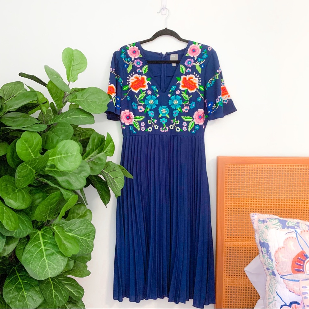 ASOS Embroidered Midi Dress | Size 8